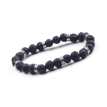 2016 piedra de la Lava de 8mm de diseño único hombres Zinc aleación Bead Bracelet